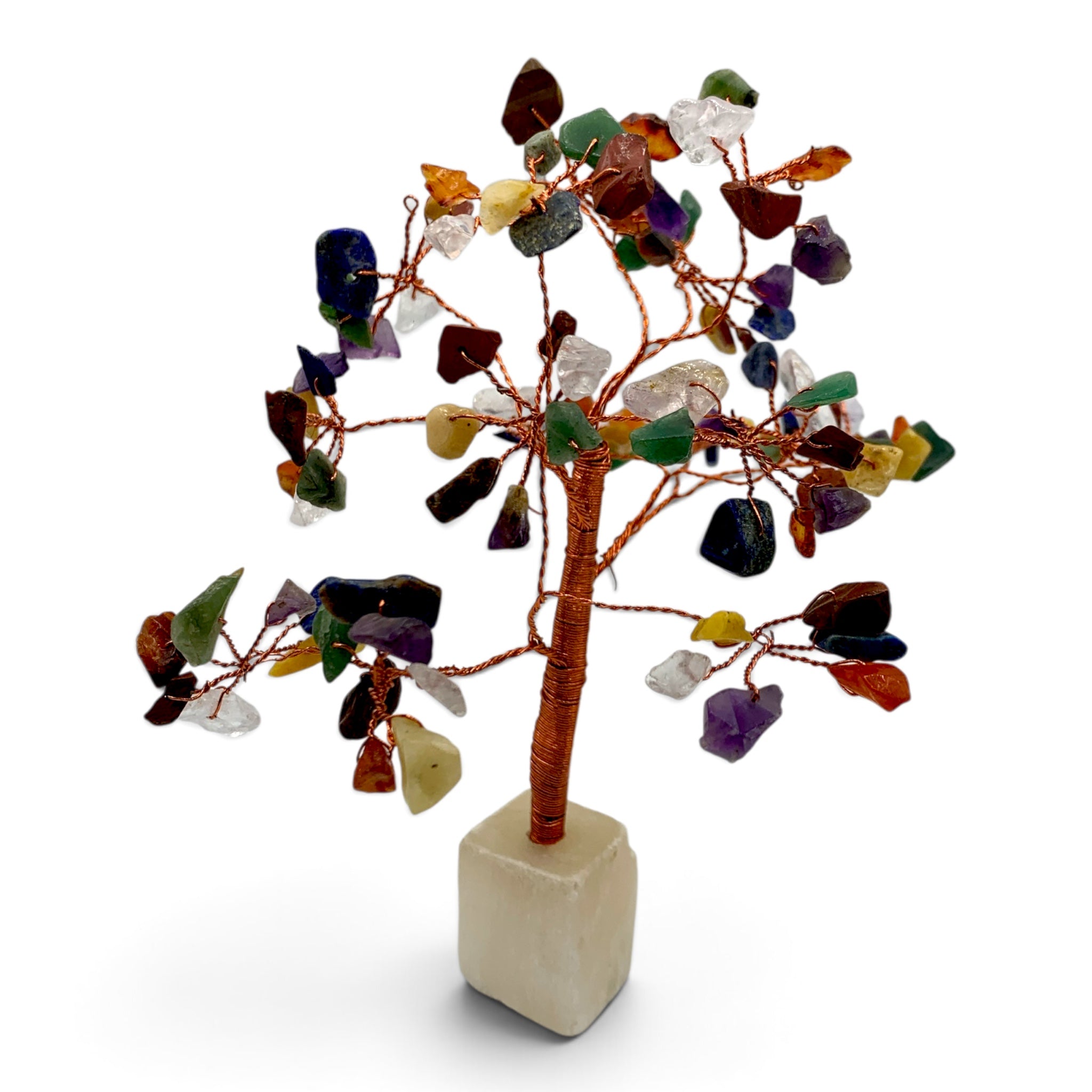 Gemstone Tree - Seven Chakra Selenite Base $45